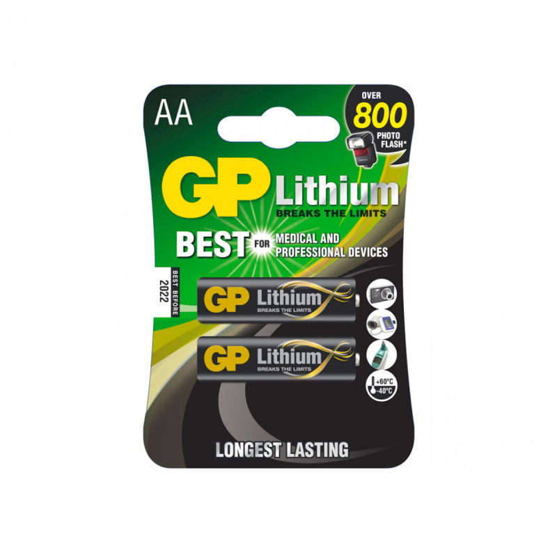 Батарейка литиевая GP Lithium AA 2шт блистер