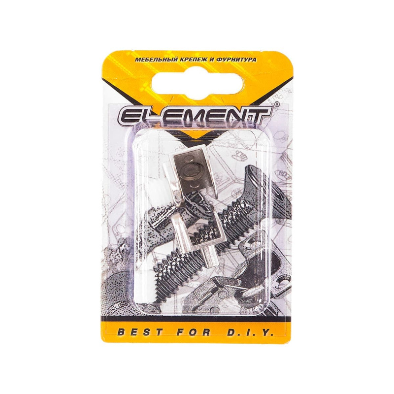 Стеклодержатель 2шт ELEMENT П-образный на бобышке никель (блистер)