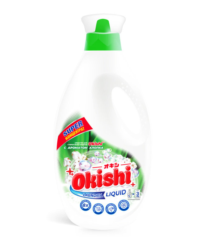 Средство для стирки жидкое OKISHI Хлопок 1л