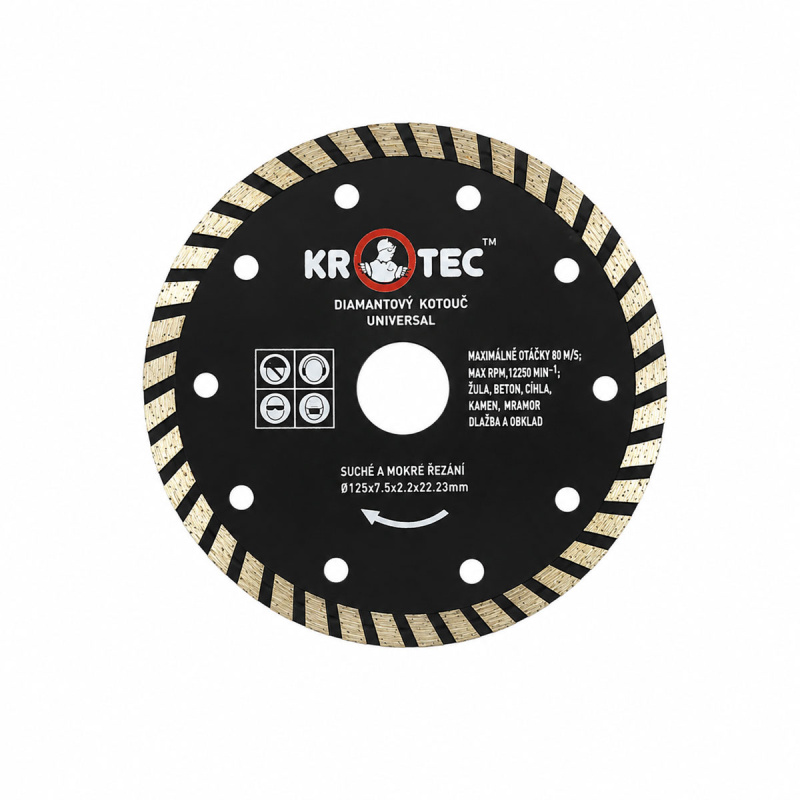 Диск алмазный универсальный 125х7,5x22,2 (h=2,4) KROTEC