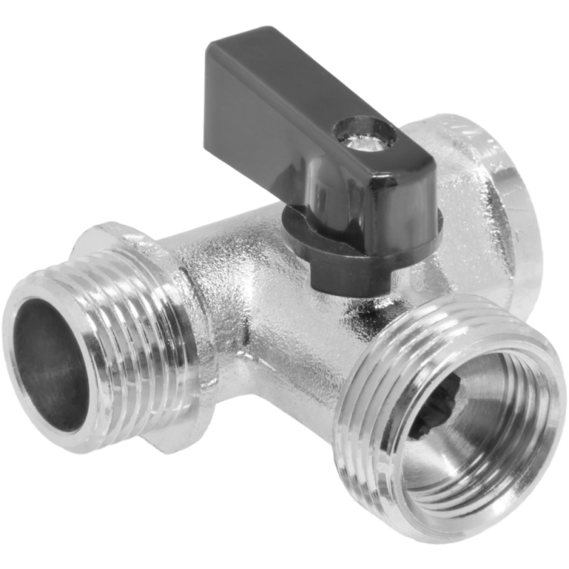 Кран шаровой трёхпроходной для бытовой техники 1/2" х 3/4" х 1/2" в/н/н, MPF