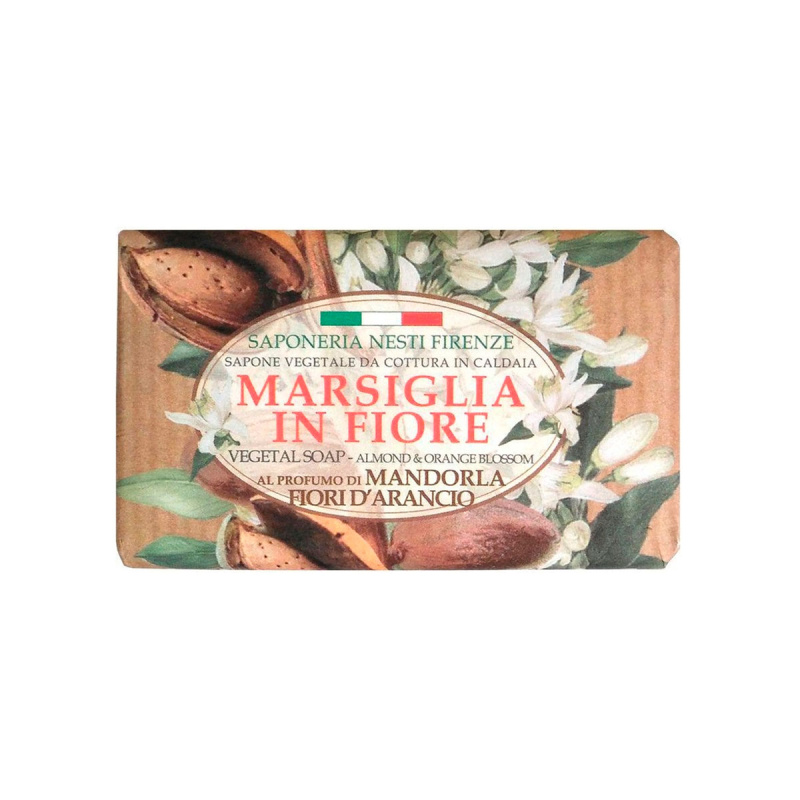 Мыло NESTI DANTE VERO MARSIGLIA Миндаль и цветы апельсина 125гр.