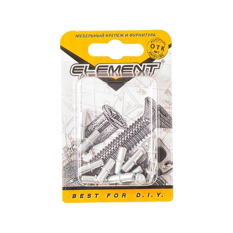 Полкодержатель 12шт ELEMENT с бортиком 5,0х16 никель (блистер)