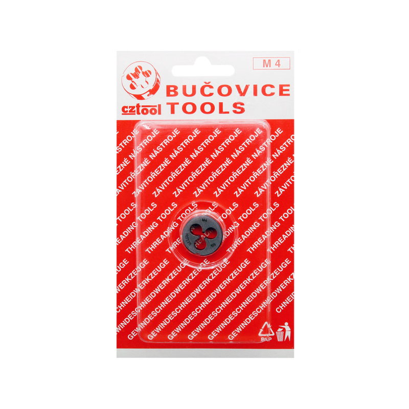 Плашка М 4  (блистер) (0,7мм D20мм) BUCOVICE