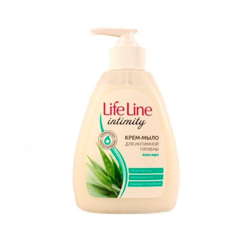Крем-мыло для интимной гигиены LIFE LINE алоэ вера 280мл