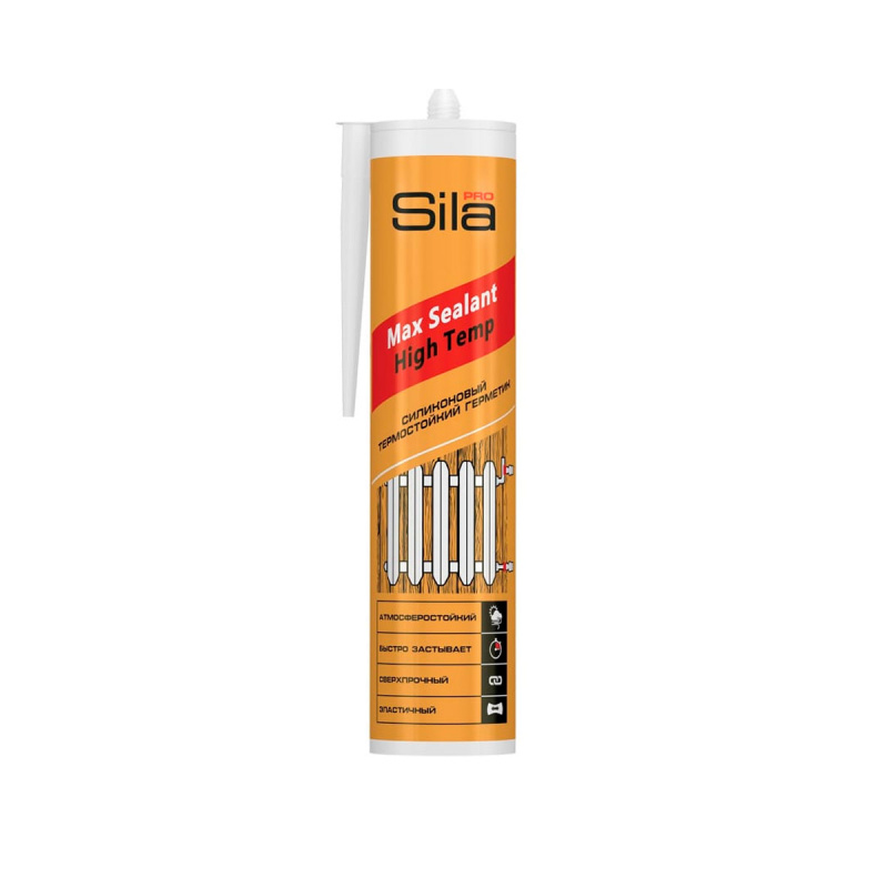 Герметик силиконовый термостойкий SILA PRO Max Sealant красный 280ml