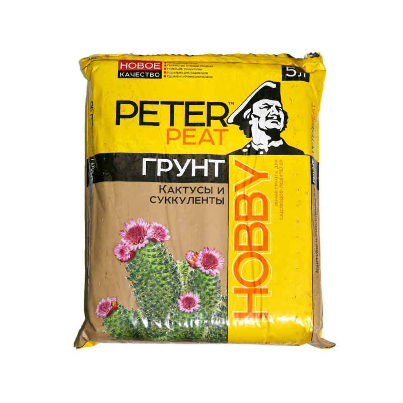 Грунт PETER PEAT Кактусы и суккуленты линия Хобби 5 л