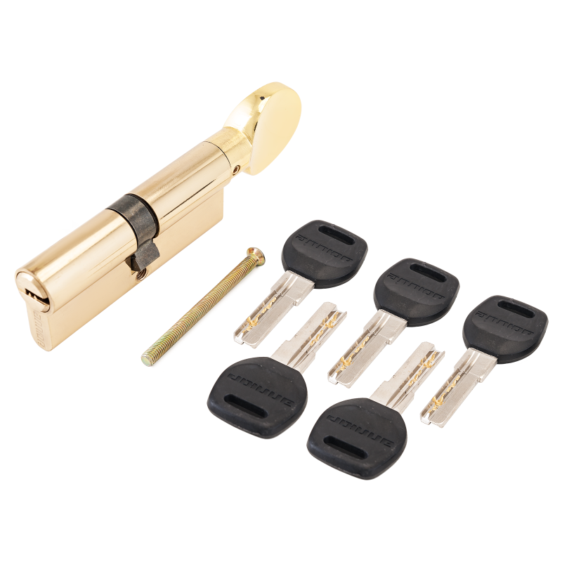 Механизм цилиндровый АЛЛЮР HD FG 80-5К BP (40x40G) перф.ключ с вертушкой латунь
