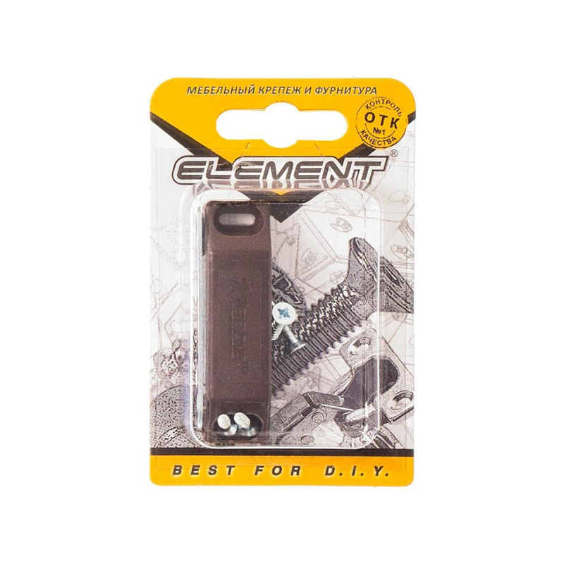 Магнитная защелка ELEMENT 58x15мм коричневый (блистер)