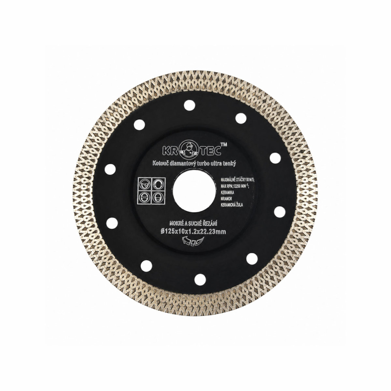 Диск алмазный турбо 125х1,0x22,2 ультратонкий (h=1,2) KROTEC