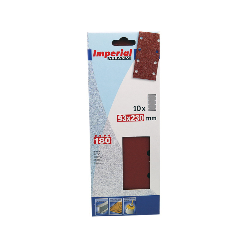 Шлиф.шкурка на бумаж.основ.прям.отв.93x230 P180 Imperial (10)