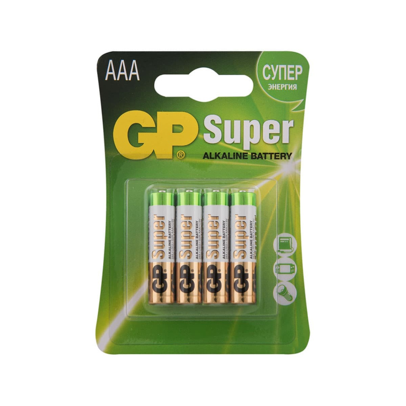 Батарейка алкалиновая GP Super Alkaline 24А ААA 4шт блистер