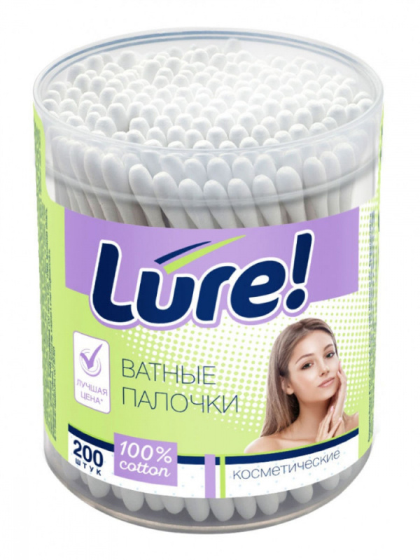Палочки ватные LURE 200шт стакан