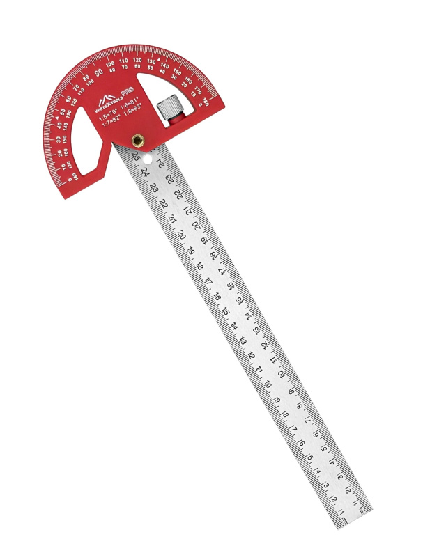 Линейка разметочная PROFI 300х25мм 7в1 PA66 VERTEXTOOLS