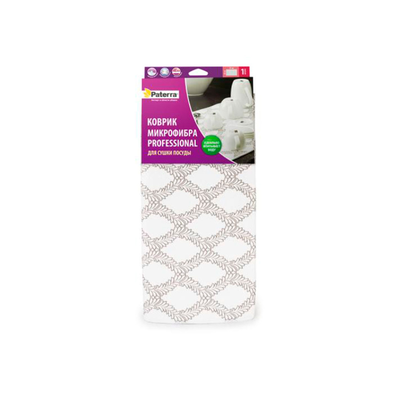 Коврик из микрофибры для сушки посуды, 38 х 51 см, PATERRA