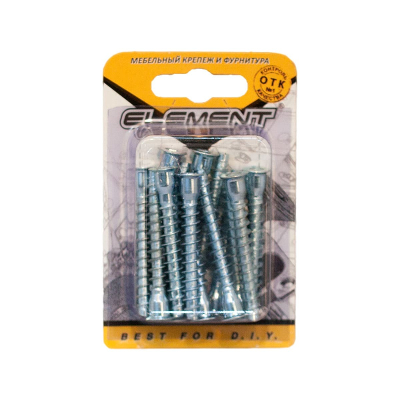 Стяжка шурупная ELEMENT 7,0x50 HEX 15шт белый цинк (блистер)