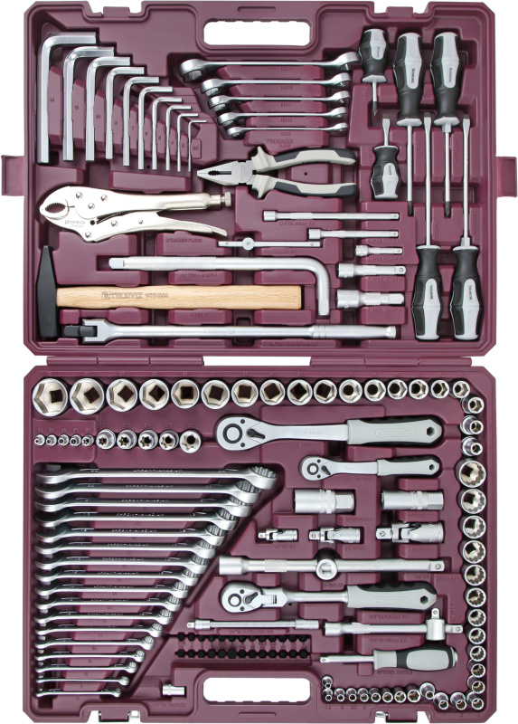 Набор инструмента универсальный 1/4", 3/8" и 1/2"DR, 142 предмета TS142 Thorvik