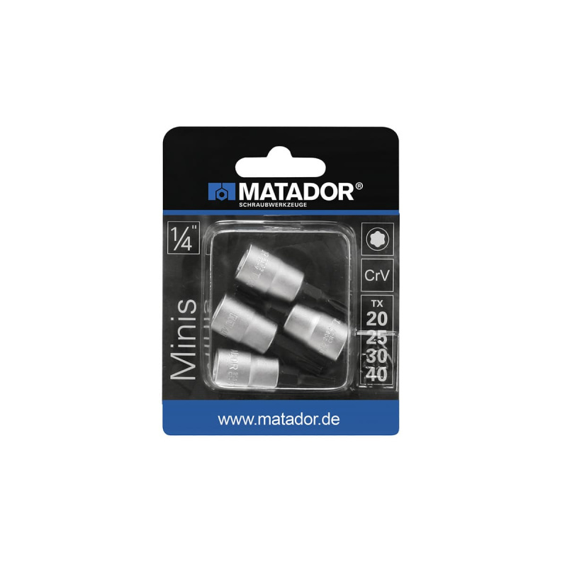 Набор торцевых головок TX 20-25-30-40 MATADOR