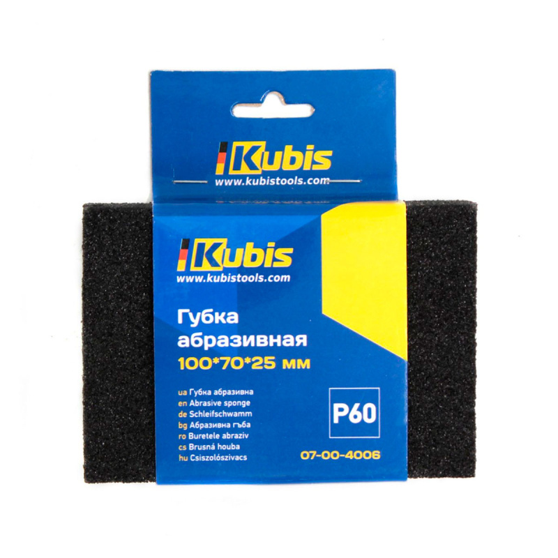 Губка абразивная P 60 100х 70х25мм KUBIS