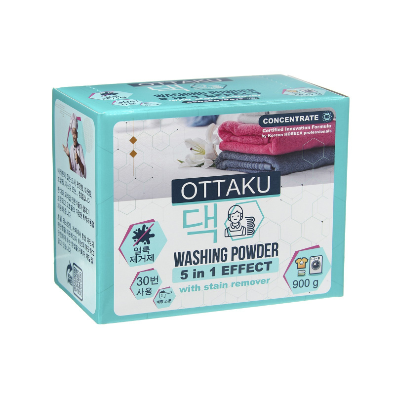 Порошок стиральный OTTAKU 5in1 EFFECT концентрированный с пятновыводителем 0,90 кг