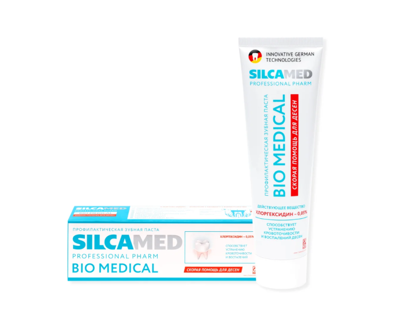 Паста зубная SILCAMED BIO MEDICAL с хлоргексидином 130гр