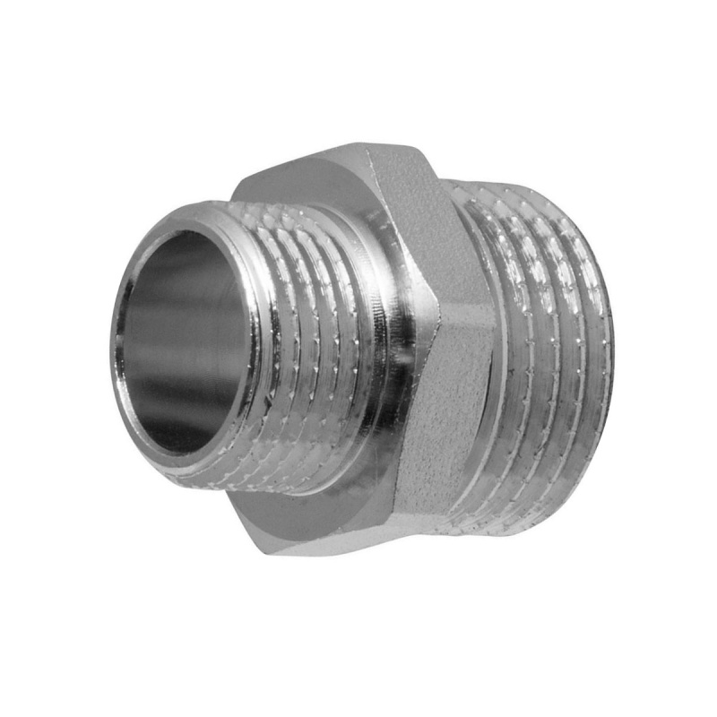 Ниппель - переходник (бочонок) 1/2" х 3/8" н/н MPF, MP-У