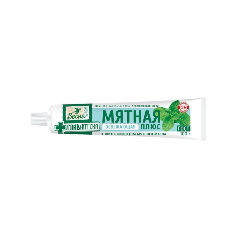 Паста зубная ВЕСНА ГЛАВАПТЕКА МЯТНАЯ освежающая мята