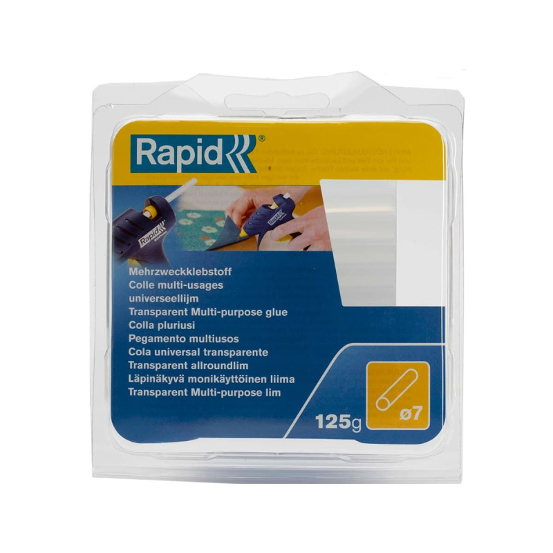 Стержни клеевые RAPID 7мм прозрачн.94мм длина 125гр (20сек)