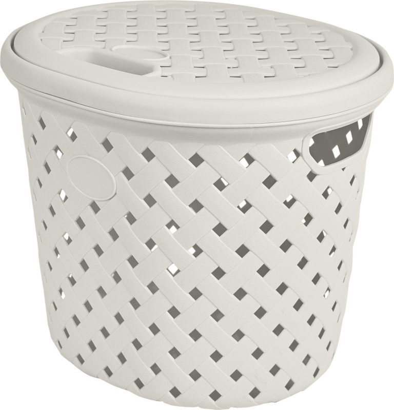 Корзина для белья PLAST TEAM Rattan 14л 325х280х280 мм молочный туман