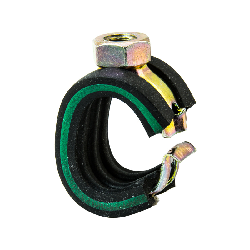 Хомут SAFETY CLIP зелен. полоса М8-18 мм. оцинк. MUPRO