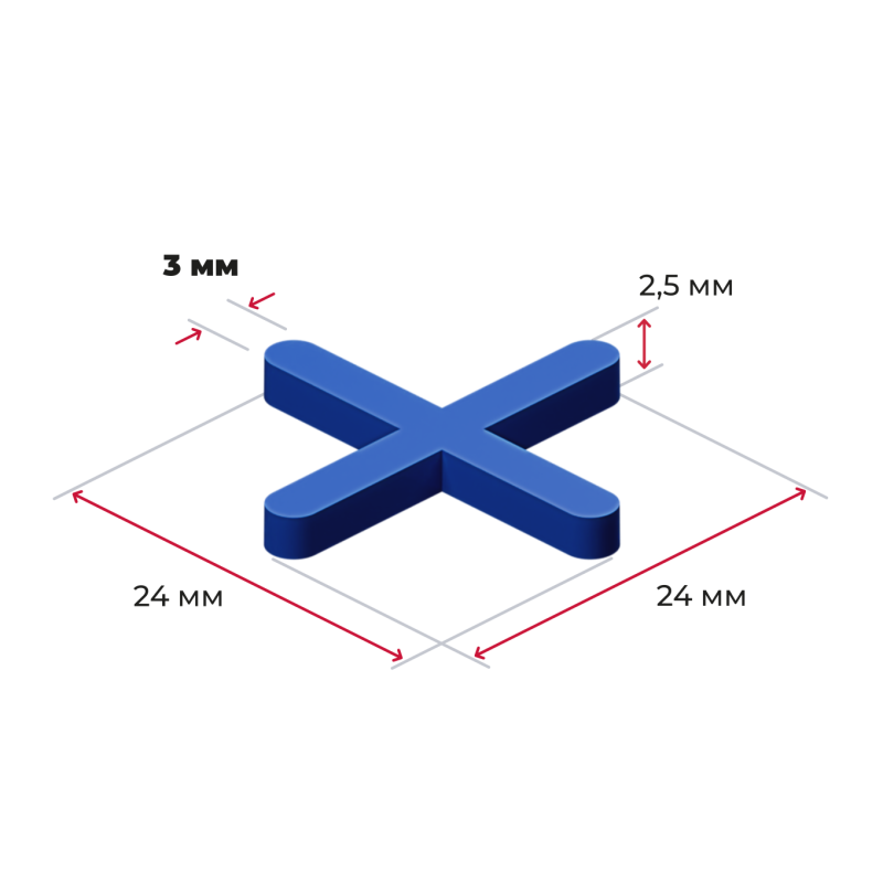 Крестики для плитки АКОР 3,0 мм