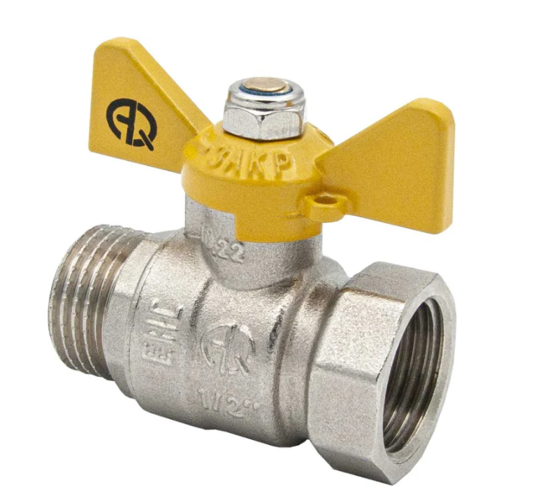 Кран шаровой для газа AQUALINK 1/2" в/н бабочка DIY