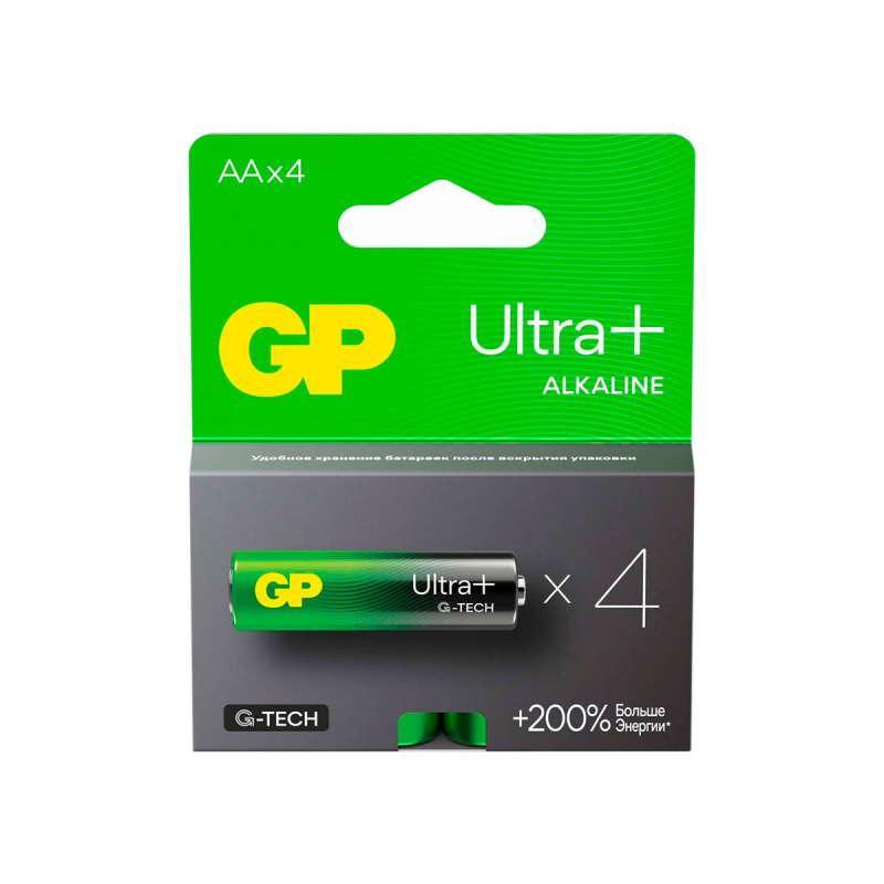 Батарейка GP Ultra+ Alkaline G-TECH АА 4шт