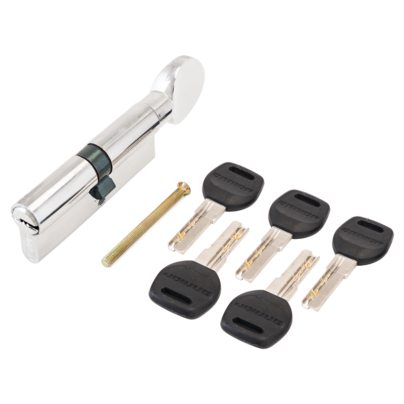 Механизм цилиндровый АЛЛЮР HD FG 80-5К CP (40x40G) перф.ключ с вертушкой хром