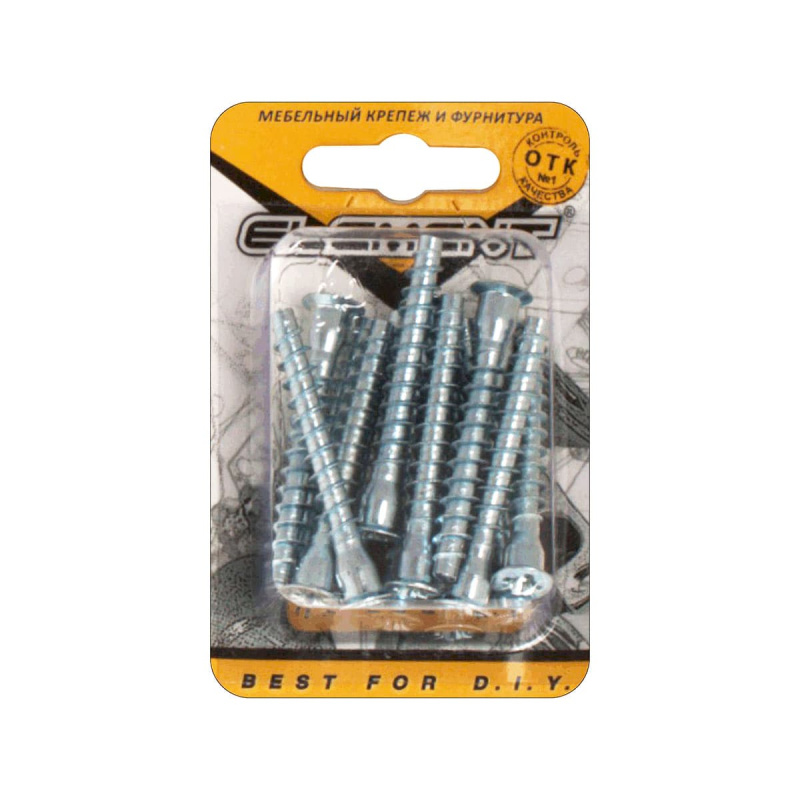 Стяжка шурупная ELEMENT 7,0x50 PZ 15шт белый цинк (блистер)