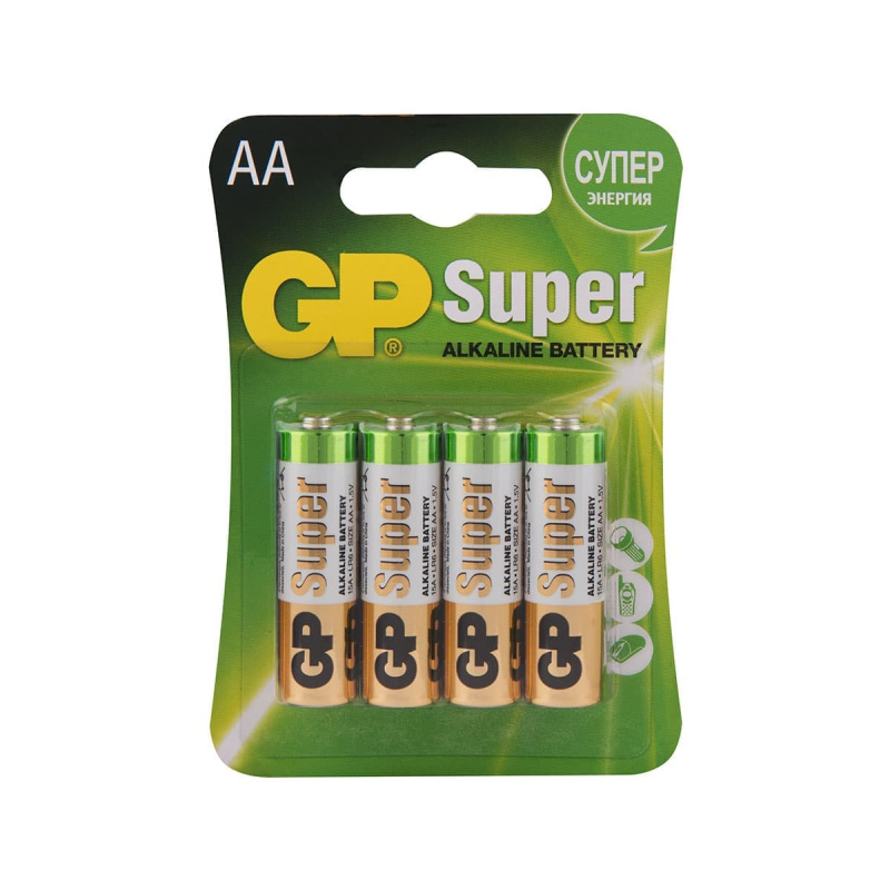 Батарейка алкалиновая GP Super Alkaline 15А АA 4шт блистер