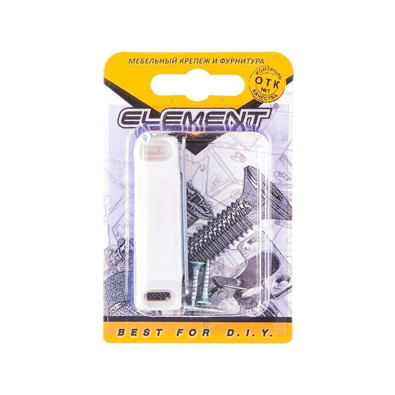 Магнитная защелка ELEMENT 58x15мм белый (блистер)