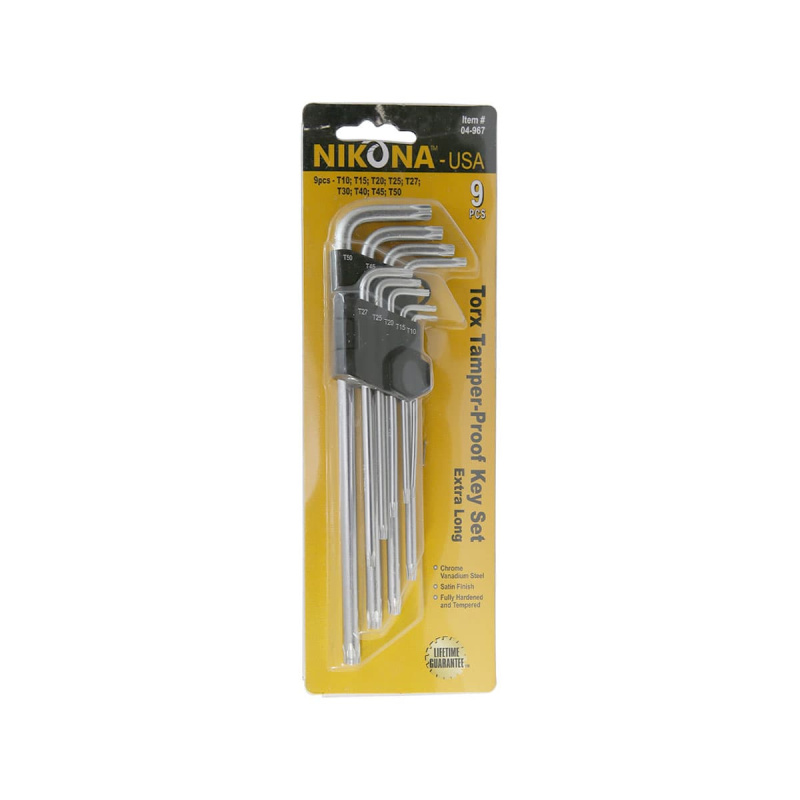 Набор ключей TORX (9 предметов) T10-T50 удлиненные NIKONA