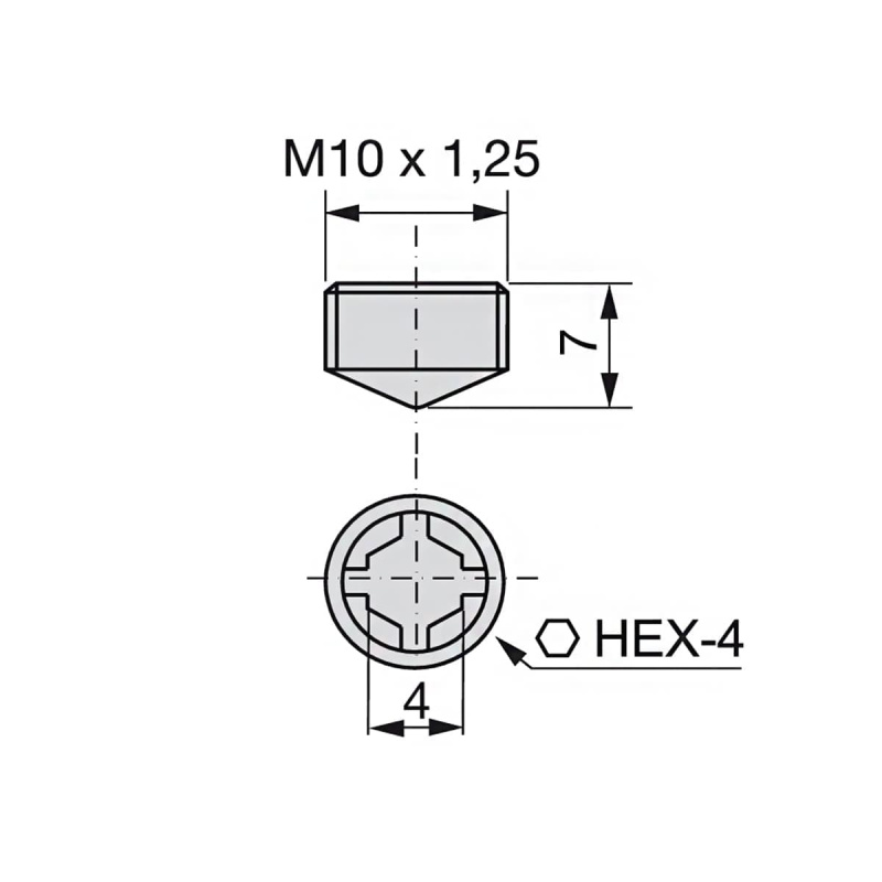 Винт конический EMUCA M10 d15 оцинкованный