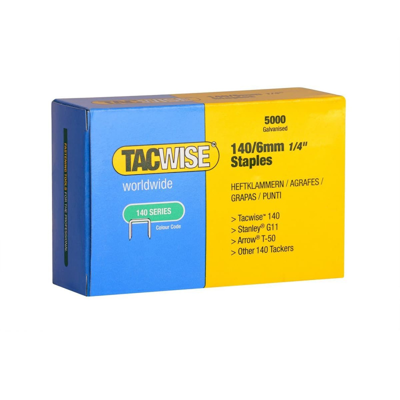 Скобы в картонном боксе 140 6mm 5000шт гальванизированные TACWISE