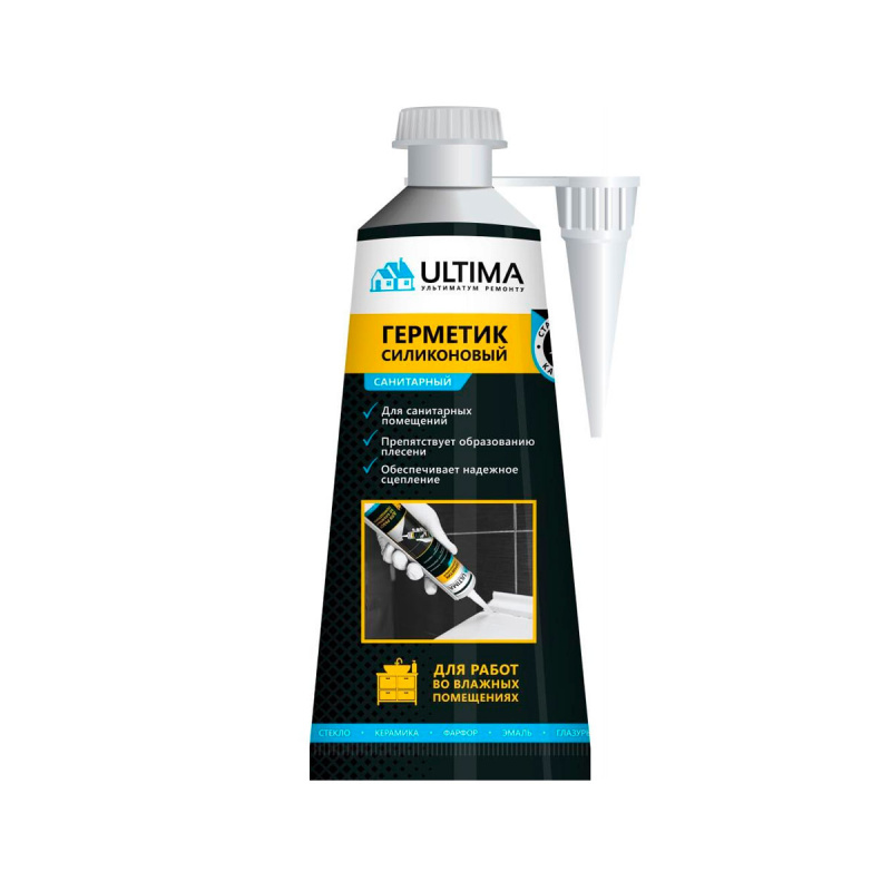 Герметик силиконовый санитарный ULTIMA белый 80ml
