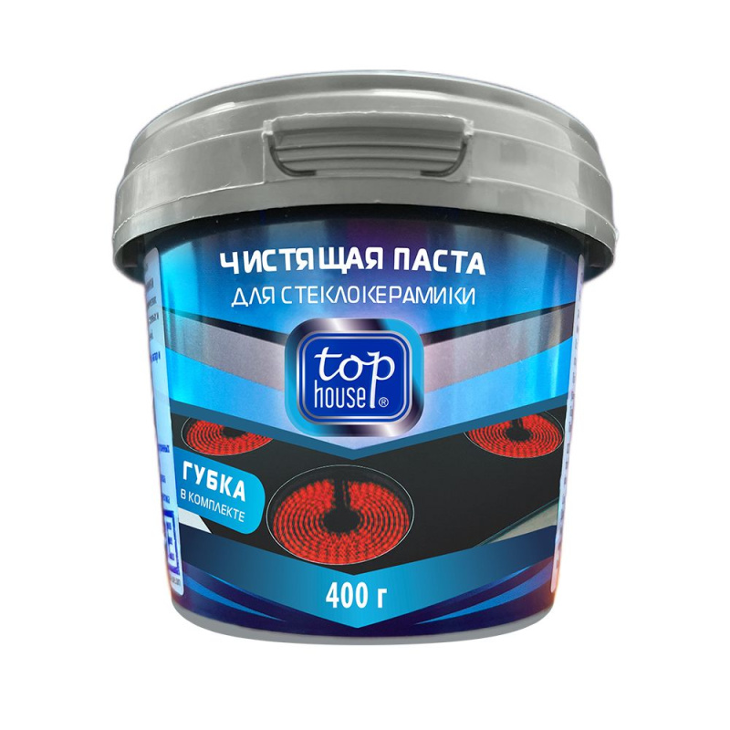Паста TOP HOUSE для очистки стеклокерамических и других кухонных поверхностей 400гр
