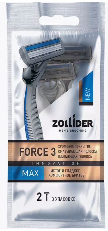 Станок бритвенный одноразовый 2шт ZOLLIDER Force 3 MAX 3 лезвия