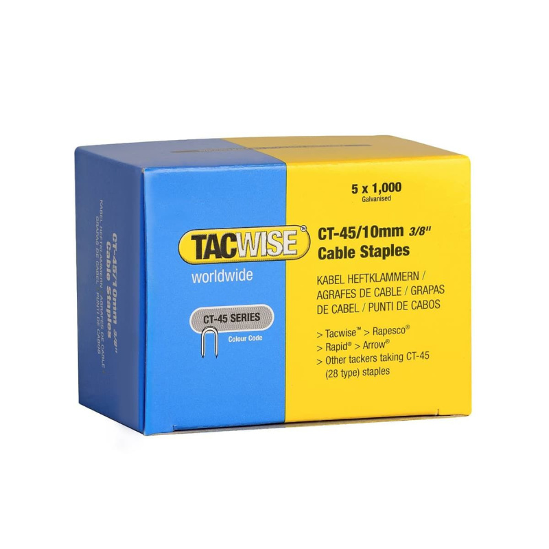 Скобы в картонном боксе CT45 10mm DP 1000 шт гальванизированные TACWISE