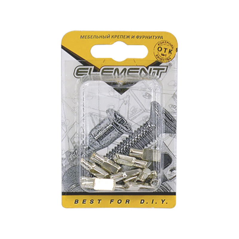 Полкодержатель 12шт ELEMENT лопатка 5х17 никель (блистер)