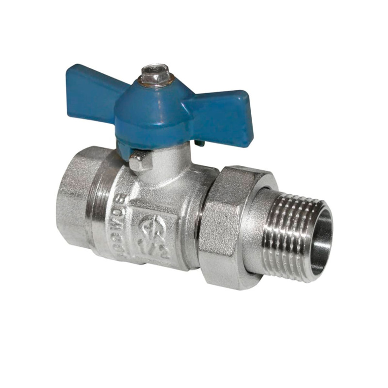 Кран шаровый с полусгоном (американкой) 1/2" бант, MP-У