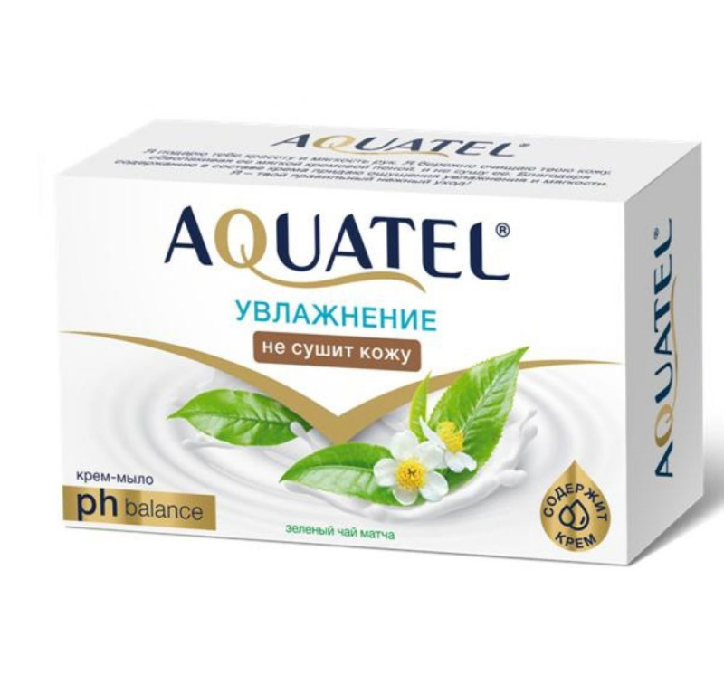 Крем-мыло твердое AQUATEL зеленый чай матча 90гр