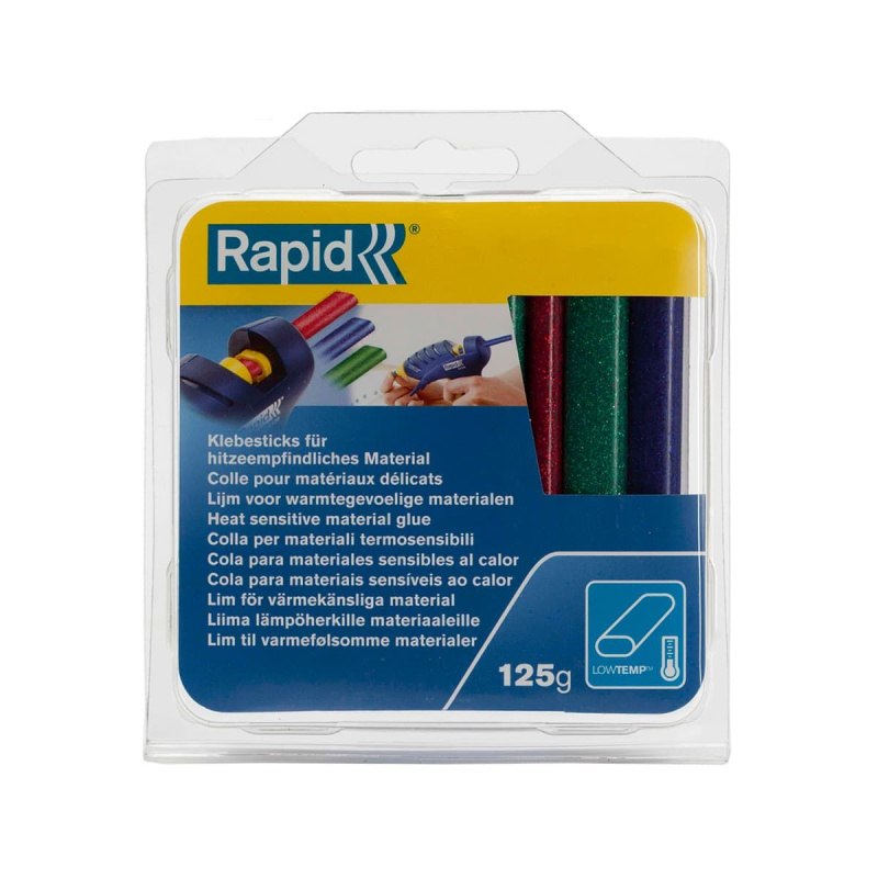 Стержни клеевые овальные RAPID 9мм(красный зеленый синий) низкотемп. (25сек) 94мм длина 125 гр