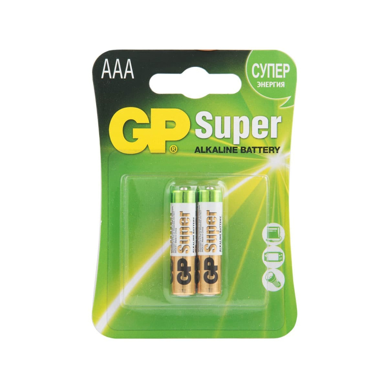 Батарейка алкалиновая GP Super Alkaline 24А ААA 2шт блистер