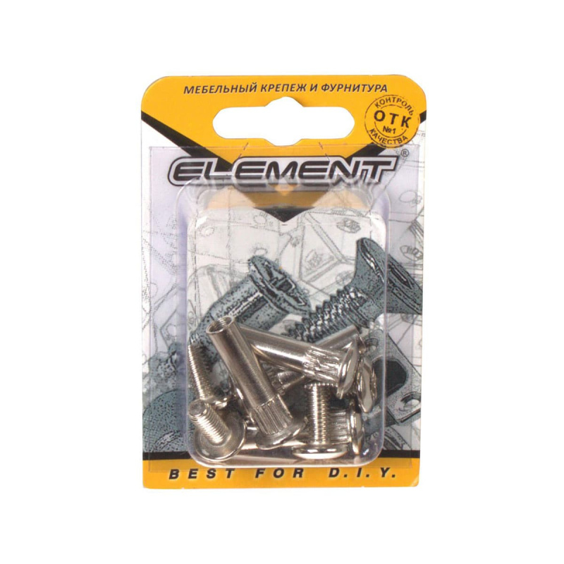 Стяжка межсекционная ELEMENT 5x27мм 4шт никель (блистер)